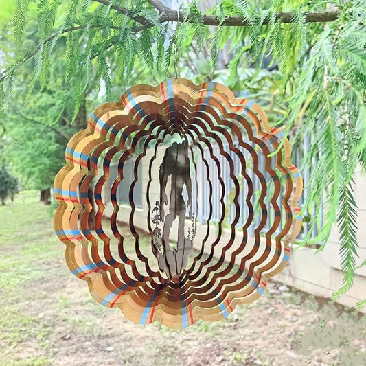 Bigfoot Wind Spinner Outdoor Mental Kinetic Wind Spinner for Garden Yard Decor Bigfoot Sasquatch Gifts Hanging Lawn Ornaments Wind Sculpture Wind Catcher with 3D Visual Effect (12''-1pc, Bigfoot)