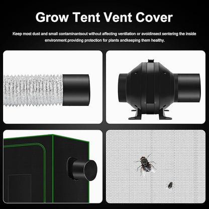 MELONFARM Air Filtration Kit 6", Built-in 14cm Fan Low Nois Carbon Filter with 12-Speed Controller, 8' Ducting, Cooling & Ventilation System for Grow Tents, Indoor Gardening, Hydroponics 6“x13.4