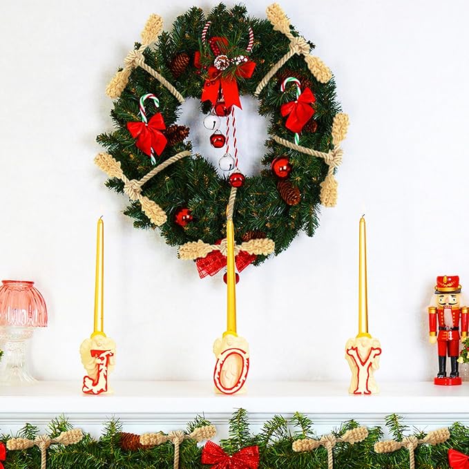 Shappy 24 Pieces Christmas Garland Banister Ties Christmas Decorative Reusable and Flexible Twist Ties for Garland, Banister Home Decoration (Gold-Brown)