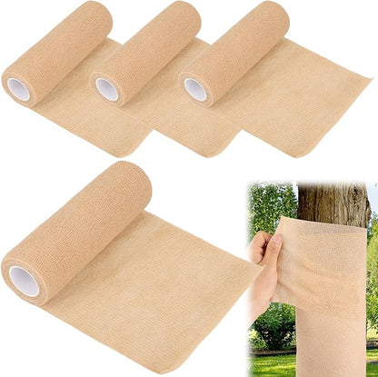 4 Rolls Burlap Tree Wrap - 6" X 157" Gardening Burlap Roll Winter Outdoor Trunks and Shrubs Protection Wraps Protection Tree Covers for Freeze, Frost & Wind Protection