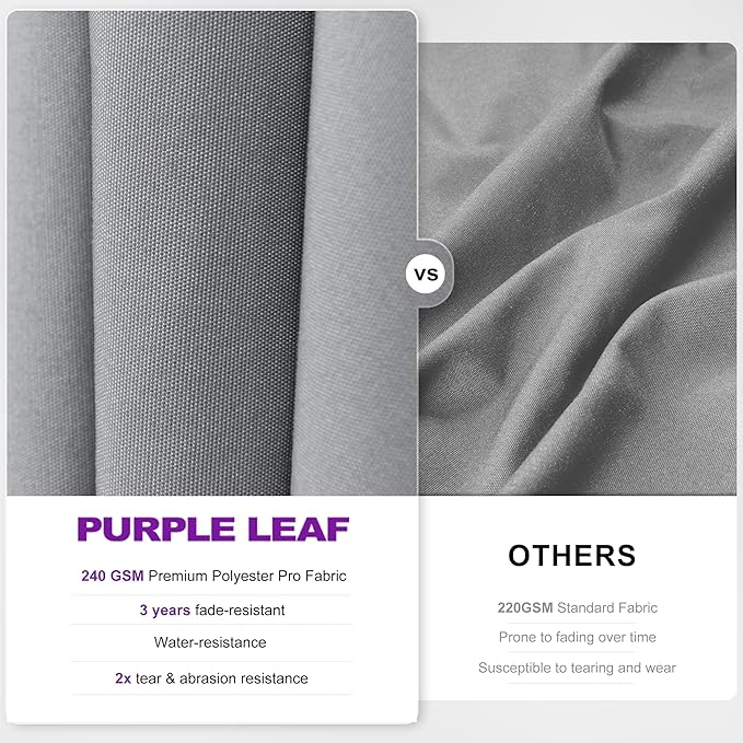 PURPLE LEAF 9' X 12' Swivel Outdoor Patio Aluminum Umbrella with Base Left-right Tilting Cantilever Offset Umbrella with UV Resistant Heavy Duty Fabric for Deck Pool Patio Backyard, Pebble Grey