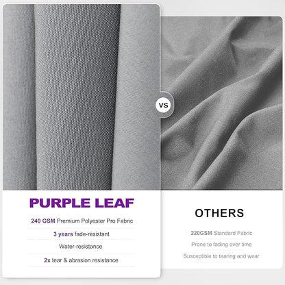 PURPLE LEAF 10' X 6.5' Swivel Outdoor Patio Aluminum Umbrella with Base Left-right Tilting Cantilever Offset Umbrella with UV Resistant Heavy Duty Fabric for Deck Pool Patio Backyard, Pebble Grey