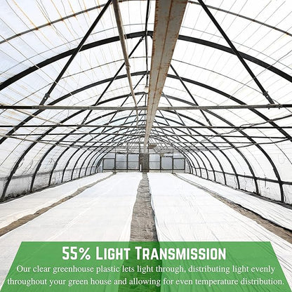 Farm Plastic Supply - White Greenhouse Plastic Sheeting - 6 mil - (32' x 40') - 4 Year UV Resistant Poly Greenhouse Film, 55% Light Transmission Hoop House Cover for Gardening, Agriculture