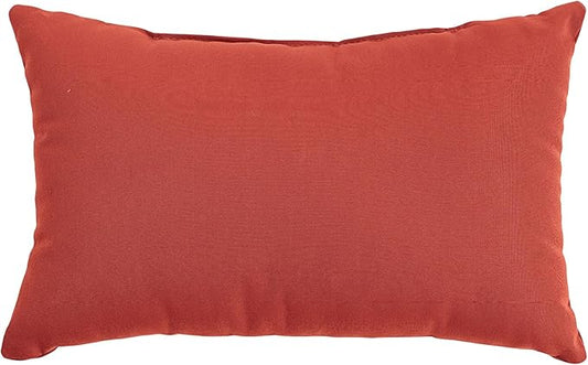 BrylaneHome Lumbar Pillow - 20" L x 13" W - Patio & Outdoor - Water, Stain & Fade Resistant - Geranium