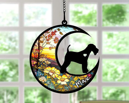Personalized Dog Memorial, Custom Name Airedale Terrier Dog Christmas Ornament with Name, Custom Breeds, Pet Loss Light Catcher, Gifts for Lovers Loss of Pet Sympathy on Mothers Day Christmas