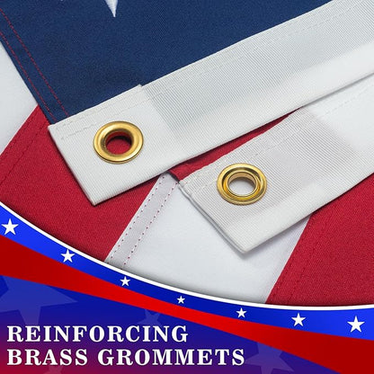 High Wind American Flag for Outdoor 12x18 Ft - Heavy Duty Allegiance US Flag with Embroidered Stars, Sewn Stripes & Brass Grommets All Weather Fade Resistant for Outside Use