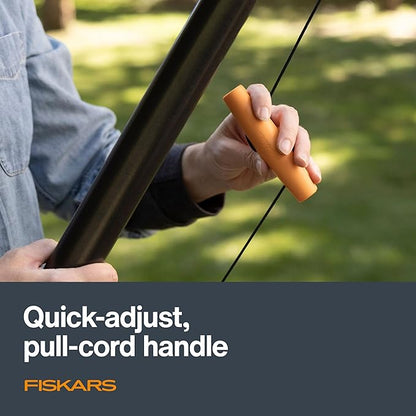 Fiskars XtendControl Extendable Tree Pruner (16 ft), Adjustable Branch Trimmer with Rotating Pruning Head, 15" X3 Double-Hooked Saw, 4-8 ft Extension Poles & Automatic Cord Reel for Precision Cutting