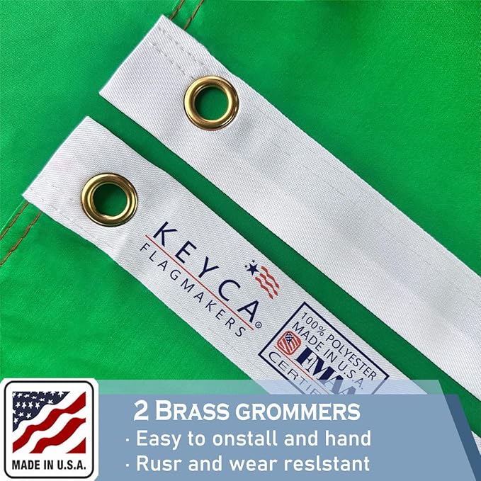 Ireland Flag 5x8 FT 100% Made in The USA-Heavy Duty Vibrant Colours Double Sided Irish National Flag with 3 Brass Grommets for Home/Company/Indoor Outdoor Decoration