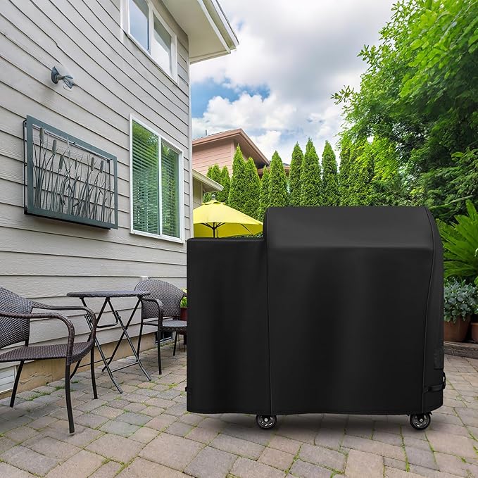 Heavy-Duty 600D Grill Cover fit for Recteq Deck Boss 590 & RT-590 Wood Pellet Grill, Waterproof, UV and Fade Resistant