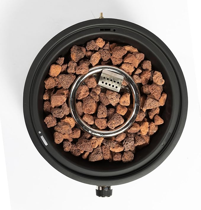 15" Portable Propane Tabletop Fire Pit, 40000 BTU Outdoor Gas Fire Bowl with Lid & Lava Rocks, Compact Steel Patio Heater for Camping, Balcony, Garden, Backyard, Easy Ignition & Adjustable Flame