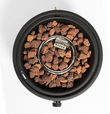 15" Portable Propane Tabletop Fire Pit, 40000 BTU Outdoor Gas Fire Bowl with Lid & Lava Rocks, Compact Steel Patio Heater for Camping, Balcony, Garden, Backyard, Easy Ignition & Adjustable Flame