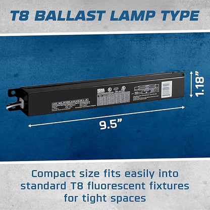 OHLECTRIC Replacement for Keystone KTEB-232-UV-IS-L-P 2 Lamp T8 Electronic Fluorescent Ballast with Low Light Output | 120-277V Input with Instant Start Operation | 0.78 Ballast Factor, UL-Approved