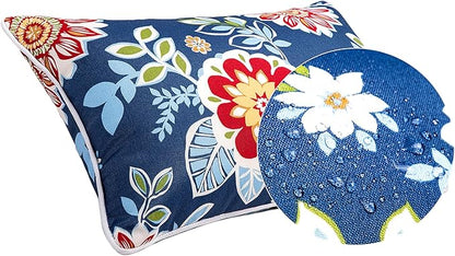 JMGBird Outdoor Pillows Waterproof Set of 2 Outdoor Throw Pillows with Insert Included 12×20 Inch Outdoor Lumbar Pillows for Patio Furniture