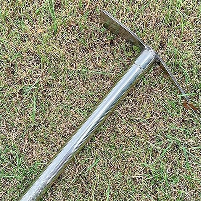 15 inch Stainless Steel Garden Hoe Pick Multipurpose Hand Tool Digging Weeding Turning Soil Mining Tools