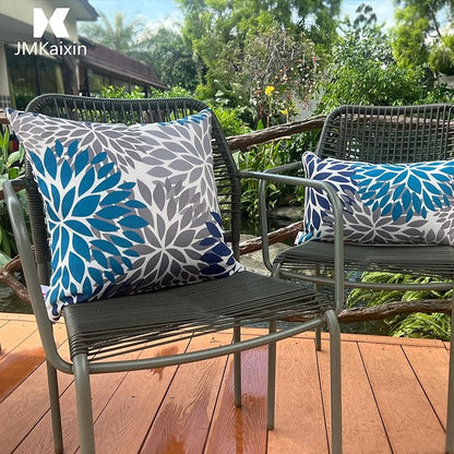 Outdoor Pillows, Pack of 2 Waterproof Decorative Throw Pillows with Inserts, 18”x18” Square Pillows for Bed, Couch, Sofa and Patio Furniture