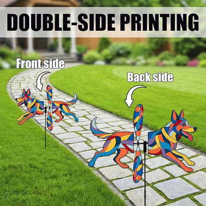 German Shepherd Petite Spinner Outdoor, German Shepherd Dog Wind Spinner for Yard and Garden