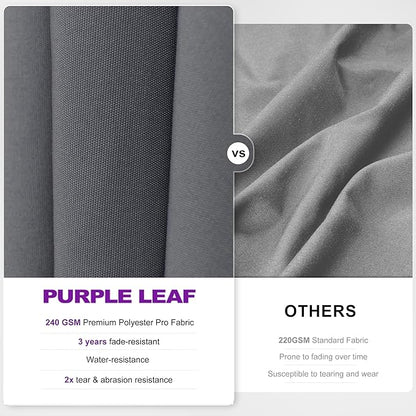PURPLE LEAF 10' X 10' Left-right Tilting Outdoor Patio Umbrella Swivel Offset Cantilever Heavy Duty Rectangle Aluminum Umbrella with UV Resistant for Deck Pool Patio Backyard, Graphite Grey