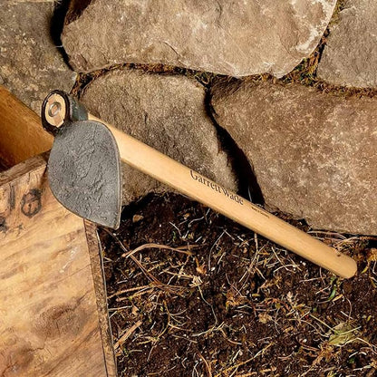 Kings County Tools Leaf-Shaped Hoe for Furrowing, Digging, Aeration, and Weeding | Solid Steel Head | 16.5" European Ash Wood Handle