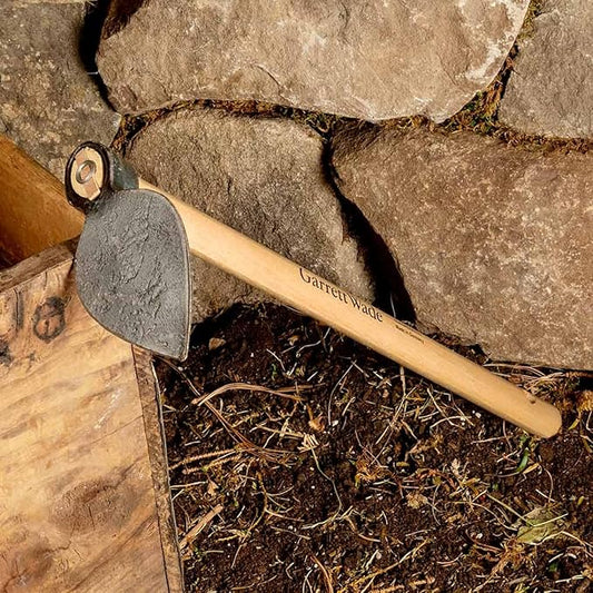 Kings County Tools Leaf-Shaped Hoe for Furrowing, Digging, Aeration, and Weeding | Solid Steel Head | 16.5" European Ash Wood Handle