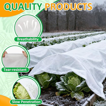 White Plant Covers Freeze Protection, 10 x 30 ft - 2 oz/yd² Frost Cloths for Outdoor Plants, Tree Covers Freeze Protection, Winter Garden Blanket, Sun Cover for Plants for Greenhouse, Vegetables