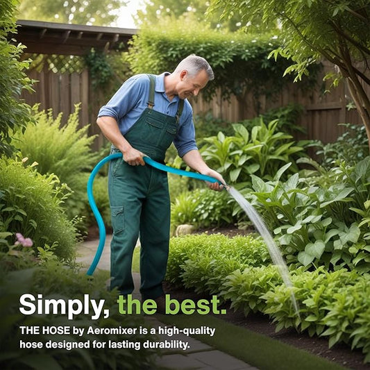 Aeromixer THE HOSE - 3/4 Inch Garden Hose 10 Feet, Kinkless Commercial Short Garden Hoses, Heavy Duty Industrial Water Hoses for Outdoors, 650 PSI High-Pressure Watering Tool for Farming and Gardening