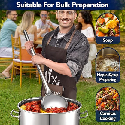 ARC 100QT Stainless Steel Seafood Boil Pot with 200,000BTU Propane Burner and 48" Large Spoon, w/Basket for Outdoor Deep Fryer, Large Cooking Pot for Turkey Fryer, Crab, Crawfish, Shrimp
