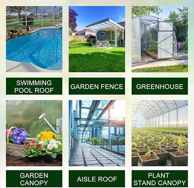 Tatuo 36 Pack 4' X 2' X 0.16'' Polycarbonate Greenhouse Panels Polycarbonate Sheets Twin-Wall Roof Panels Waterproof UV Protected Clear Corrugated Plastic Roofing for Greenhouse Replacement