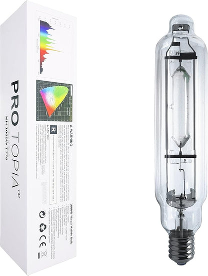 1000 Watt Vegetative Metal Halide Lamp MH Grow Light Bulb Lamp, MH 1000W E39, High PAR Enhanced Blue and Violet Spectrums CCT 6000K for Vege Growth and Flower