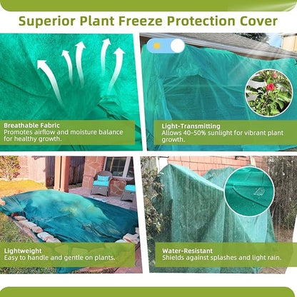 Plant Covers Freeze Protection, 10ft X 20ft Floating Row Cover 1.47 oz/yd² Fabric, Garden Frost Cloth Frost Blanket Plant Frost Covers for Outdoor Winter Frost/Sun Pest Protection - Green