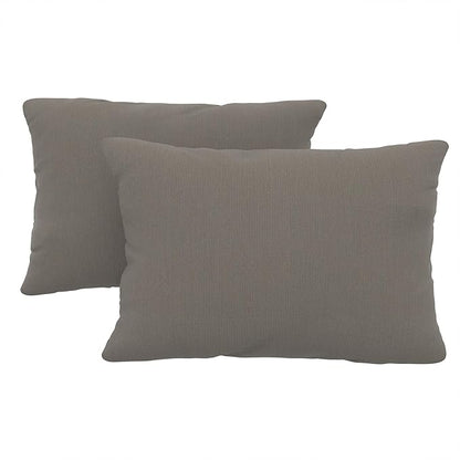 Covers & All Sunbrellla Outdoor Pillows for Patio Furniture, UV Fade Resistant & Waterproof Outdoor Sunbrella Lumbar Pillows, Set of 2 Inserts & Covers for Patios, Decks and Porches, Spectrum Graphite