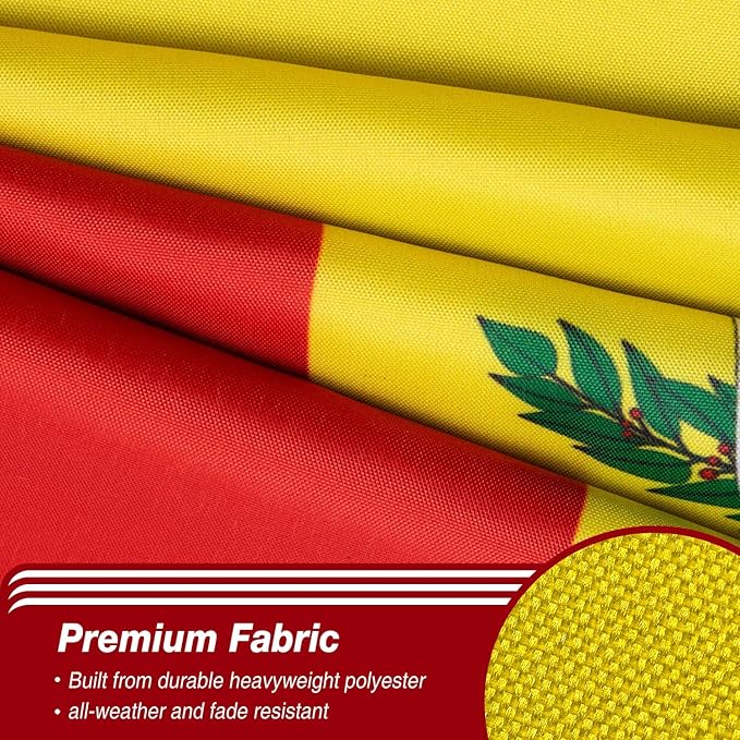 Bolivia Bolivian Flag 3x5 ft Outdoor, Double Sided 3 Ply Heavy Duty Bolivia National Country Flag, 100% Quality Polyester Bolivian Banner with Brass Grommets 4 Rows Stitches