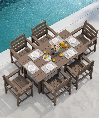 SERWALL Patio Dining Chair Set of 2, Coffee