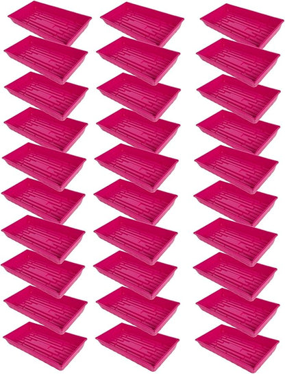 SUNPACK 10" x 20" Mega Plastic Seed Starting Tray, Magenta, 2.5" (Pack of 30) - No Drainage Holes, Ideal for Greenhouses or Indoor Gardening - Made of Thick, Strong Plastic
