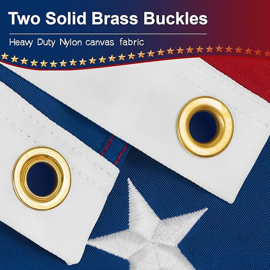 All-Weather Heavy-Duty 5x8 USA Flag,American Flag Outdoor Heavy Duty Embroidered Stars, Fade-Resistant Premium with Reinforced Stitching American Flags For Outside,US flags outdoor high wind