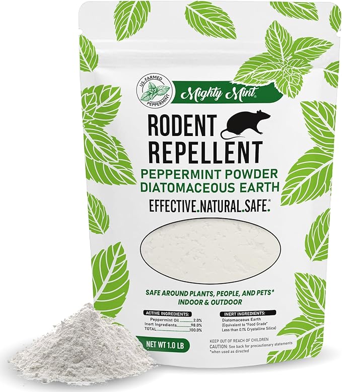Mighty Mint Rodent Repellent Pest Control, Diatomaceous Earth Peppermint Pest Powder, 1 lb