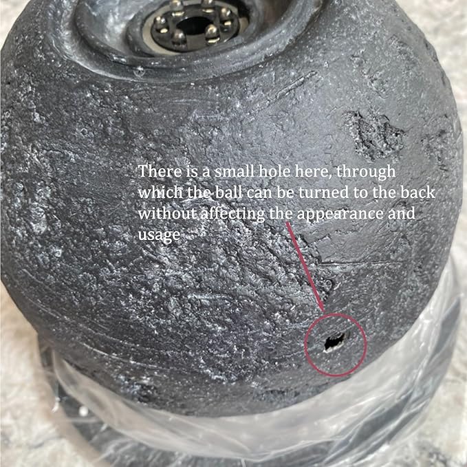 Modern Ball Fountains Outdoor Indoor Cast Stone Sphere Zen Fountain with LED Lights Round Water Features Decor for Garden Patio Living Room Office Black and White 25.6” High