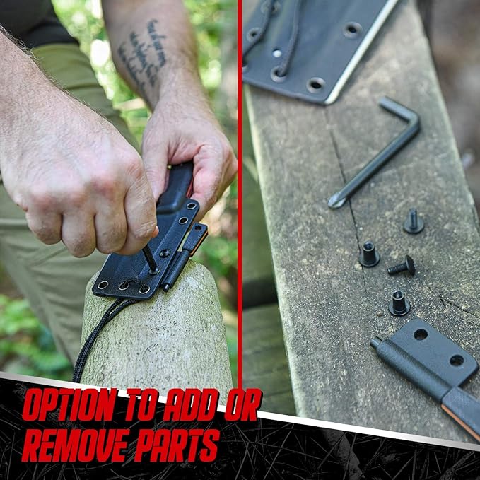 Redline Fixed Blade Hunting Knife with Ferro Rod and Sheath - Perfect for Outdoor Adventures - Holtzman's Gorilla Survival