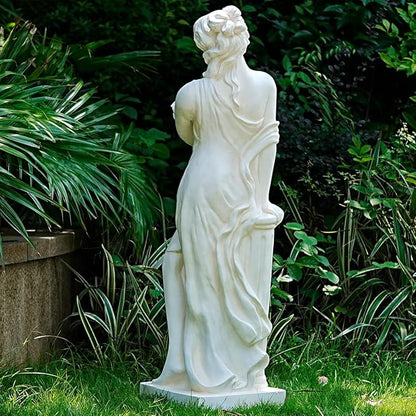Outdoor Large Nymph Statue, 51Inch Garden Sculpture Decor, Roman Pillar Goddess of Greek Mythology Roman Style for Patio Yard Lawn Porch