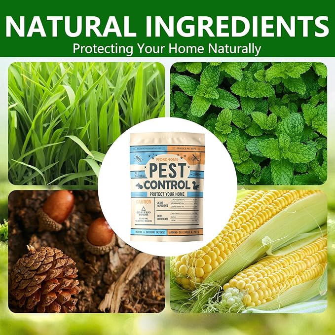 Pest Control Pouches Mosquito Repellent Mice, Rats, Ants, Cockroaches, Moths, and Other pests Peppermint Oil Mouse Repellentrat Repellent for House(8p)