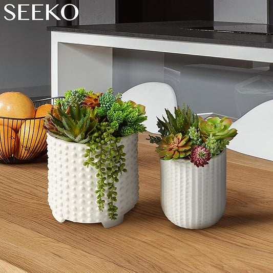 SEEKO Succulents Artificial Plants (28 Pack) - Artificial Succulents Unpotted - Premium Faux Plants - Fake Succulent for Craft - Small Plastic Assortment for Party, Cake, Garden, Home & Outdoor Decor