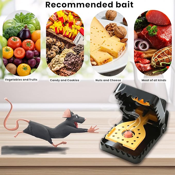 Mouse Traps, Reusable Rat Trap Outdoor Indoor, Rat Traps Indoor for Home, Plastic Mousetraps Mice Traps for House Basement/Garage/Attic Anywhere 9Set Mouse Traps(2L+6S+1Clip)