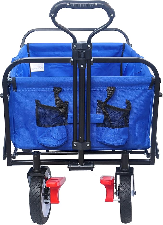 Folding cart That Does not Need to be Assembled Station Wagon, Grocery cart (Blue Colour Big cart)