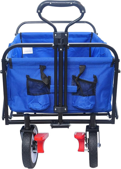 Folding cart That Does not Need to be Assembled Station Wagon, Grocery cart (Blue Colour Big cart)