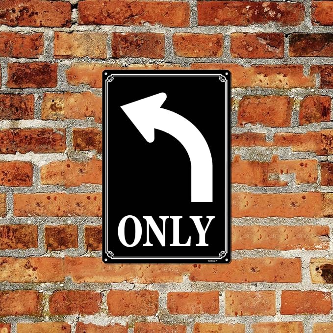 12x16" Right Turn Only Arrow Signs - High-Intensity Aluminum Parking Lot Sign, Weatherproof & Fade-Resistant, Ideal for Outdoor & Indoor Use - Curbside Sign