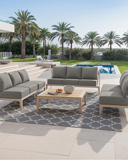 Luxury 24x24x6 Inch Outdoor Seat Cushions - Set of 2 Water Resistant Patio Chair Comfortable Cushion for Porch Set Rattan Dining Rocker Glider Chairs Loveseat Couch Sectional Sofa - Grey