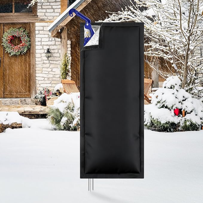 Outdoor Faucet Covers for Winter, 47.2"H×13.4"W - Waterproof Oxford Fabric Water Faucet Cover, Freeze Protection Outdoor Faucets Hose Bibs for Wall Taps Garden, Lawn, and Sprinkler Systems