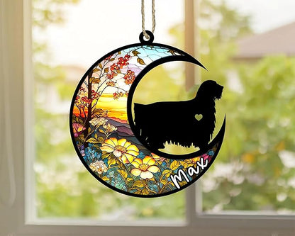 Personalized Dog Memorial, Custom Name Komondor Dog Christmas Ornament with Name, Custom Breeds, Pet Loss Light Catcher, Gifts for Lovers Loss of Pet Sympathy on Mothers Day Christmas
