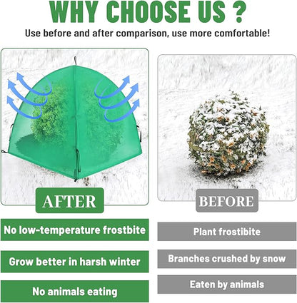 2 Pack Winter Plant Covers Freeze Protection, Shrub Covers Warm Plant Tents for Winter, Frost Protection for Outdoor Plants from Freezing Animals Eating (36" x 36" x 38")