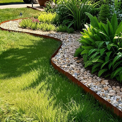 Corten Steel Edging Steel Landscape Edging Metal Garden Edging 8 Inch Metal Landscape Edging Landscaping Rusted 40 Inch Strips Patina 6 pcs Edge for Yard Lawn Outdoor by GZGNEEVL