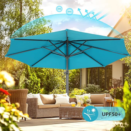 HOTIME10ft Large Cantilever Patio Umbrellas - Upgrade and Intensify - with 360 Rotation and 5 Angles Adjustment - Aluminum Offset Pool Umbrella Square Outdoor Umbrella for Patio Garden Deck Pool